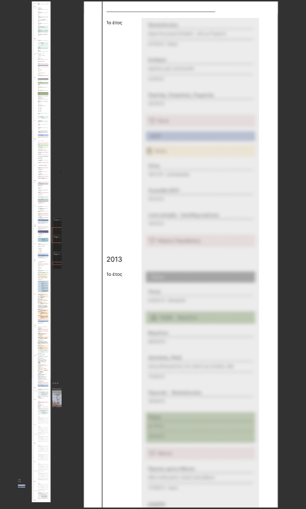 screenshot of diary data visualization experiments